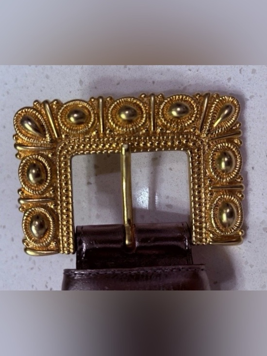 Avignon with ESCADA Women’s Silver Bronze Metallic Belt Gold Ornate Buckle main image 11